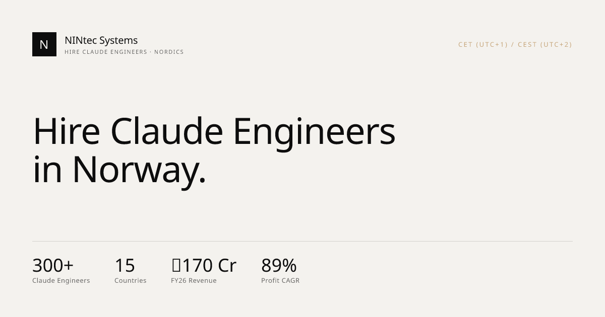 Hire Claude Engineers in Norway | Claude Engineering | NINtec